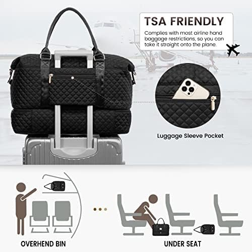 LOVEVOOK Travel Duffle Bag,Weekender Bags for Women with Shoe Compartment,Carry on Overnight Bag with Toiletry Bag,Gym Duffel Bag with Wet Pocket, Hospital Bags for Labor and Delivery - Image 4