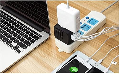 Universal International Travel Power Adapter W/High Speed 2.4A USB, 3.0A Type-C Wall Charger, European Adapter, Worldwide AC Outlet Plugs Adapters for Europe, UK, US, AU, Asia-Black - Image 7